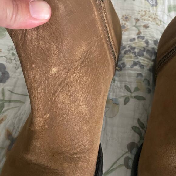 EUC Circle G Honey Leather Side Fringe Round Toe Zip Western Booties Women’s 11M - Picture 10 of 11